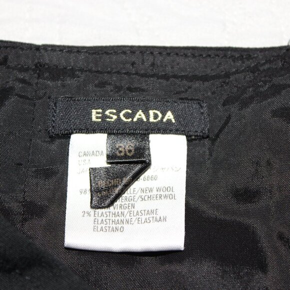Escada Womens Black Back Pleat Wool Blend Skirt Size 36/6 - Picture 4 of 7